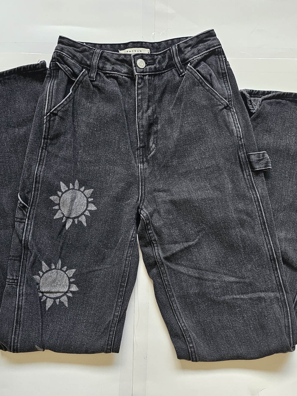 PacSun Boyfriend Carpenter Jeans Women's 24 Black Y2K Utility